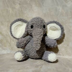 Adorable Gray Elephant Crochet Plush